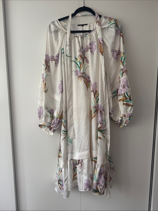 Kobi Halperin Dresses & Skirts - Kobi Halperin White Floral Long-Sleeve Tie-waist Dress